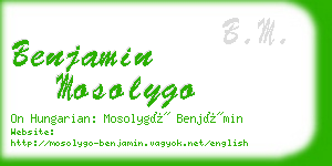 benjamin mosolygo business card